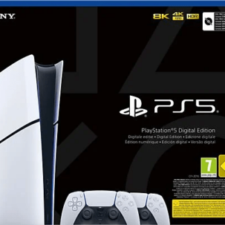 "PlayStation 5 Slim Digital Edition, 1 TB SSD, 4K, 2 controllers, Chassis D, White
