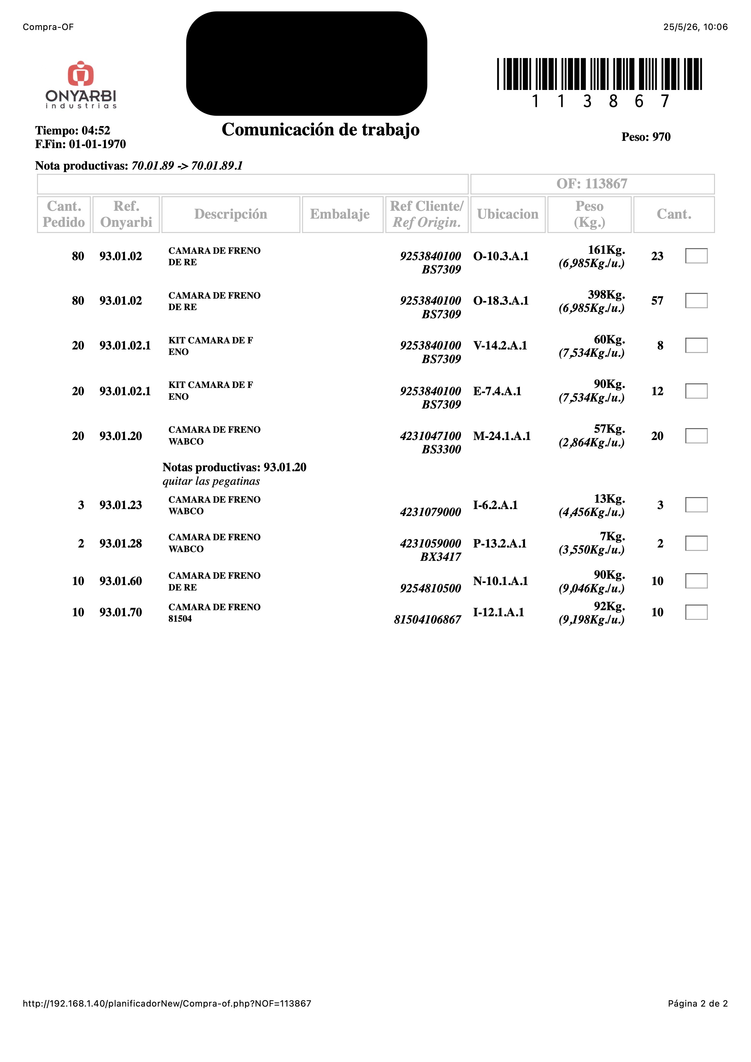 Compra OF 2