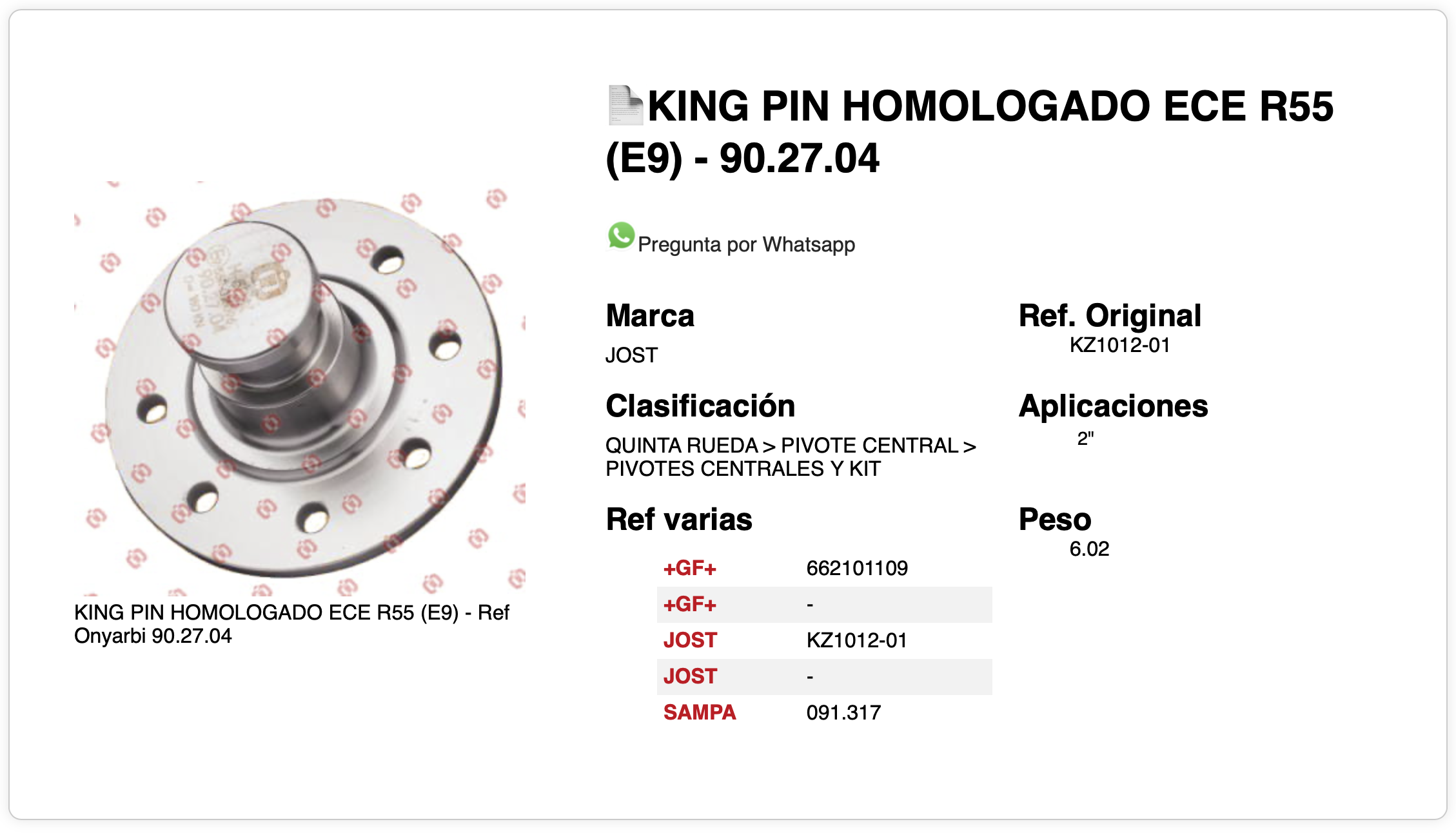 King pin 90.27.04